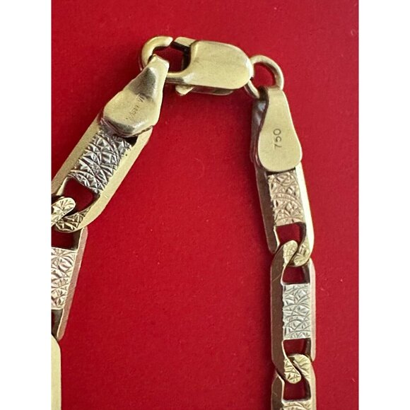 18K GOLD BRACELET GOURMETTE BUBBLES 4MM LINK MADE IN ITALY 7,9 - Picture 6 of 9